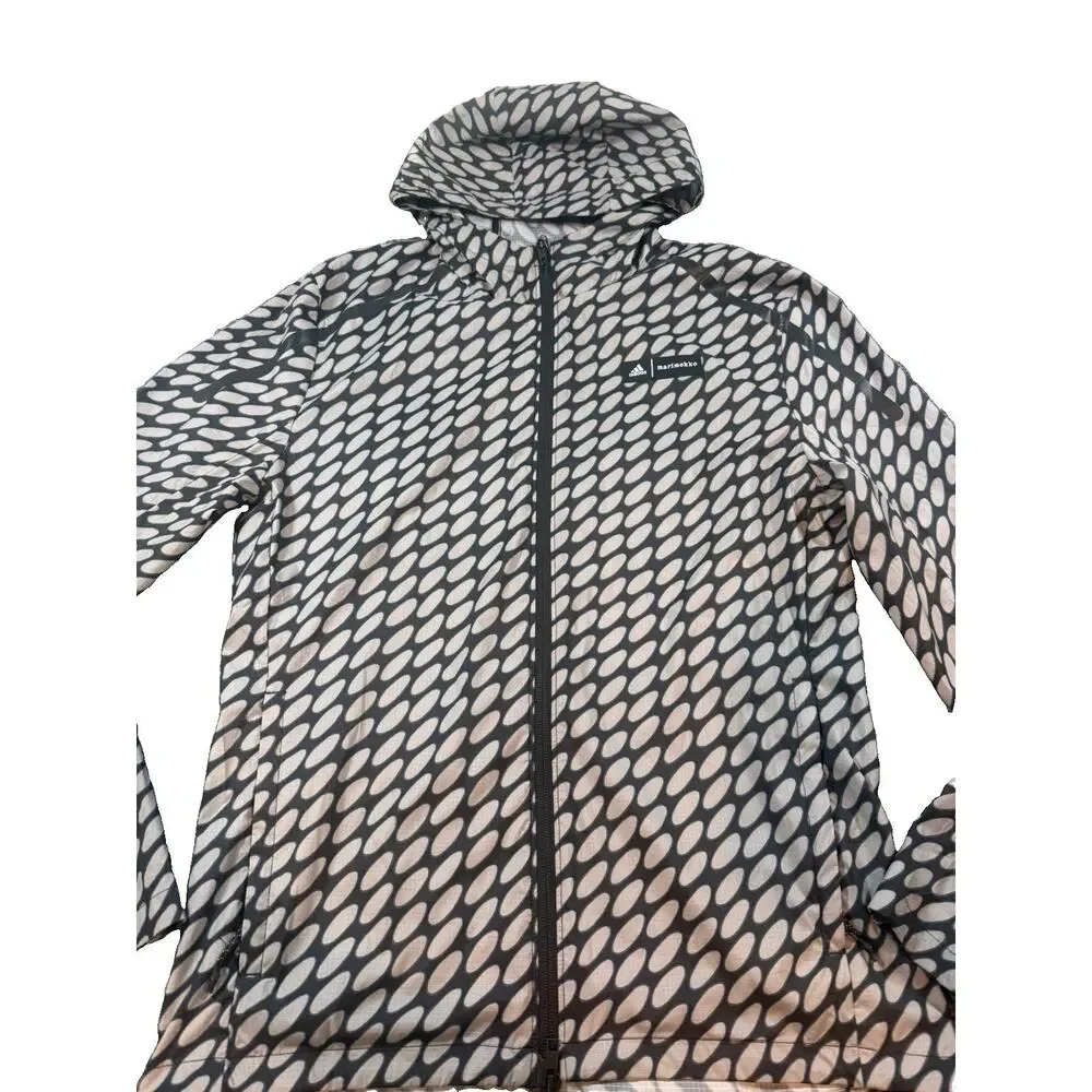 Adidas X Marimekko Marathon Waterproof Jacket Men’s Size Small Black Gray